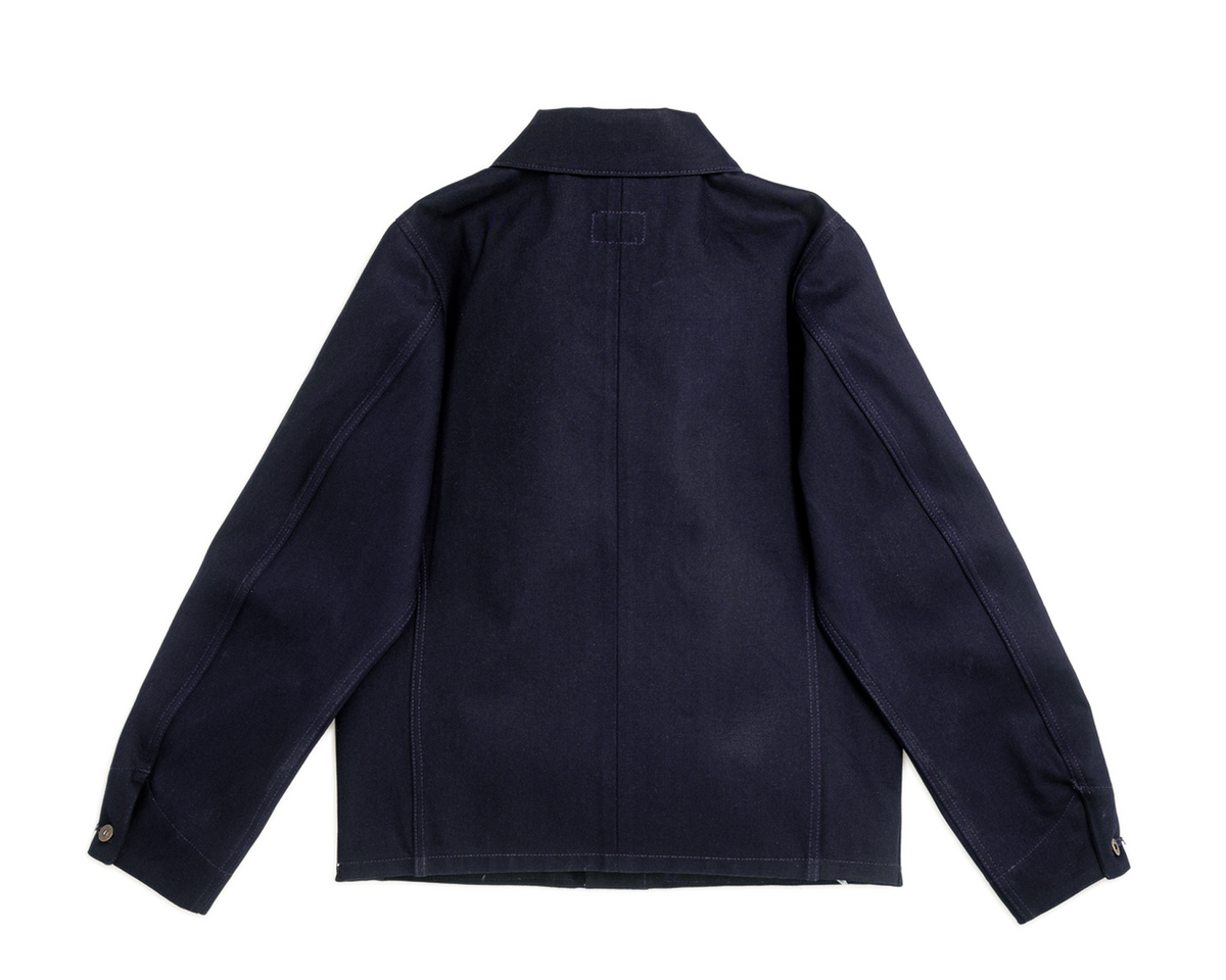 Navy blue jacket on a white background